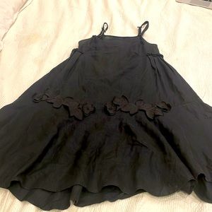 Black linen dress size S/M  with adjustable straps made in Italy